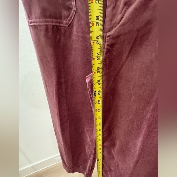 Anthropologie Maeve Colette Pink Purple Velvet Cropped Pants SZ 31 - Picture 9 of 13